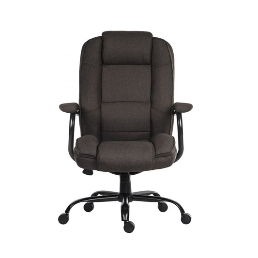 Teknik Office Goliath Duo Heavy Duty Bark Brown Fabric Executive Office Chair with matching padded armrests