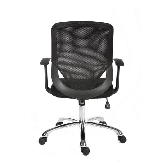 Teknik Office Nova Mesh back executive chair with matching black fabric seat and removable fixed nylon armrests.