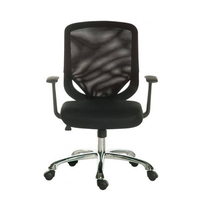 Teknik Office Nova Mesh back executive chair with matching black fabric seat and removable fixed nylon armrests.