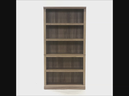 Teknik Office 5 Shelf Bookcase Salt Oak Finish with 3 Adjustable Shelves