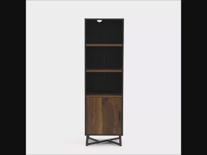 Teknik Office Canyon Lane 3 Shelf Bookcase With Door in Brew Oak Finish