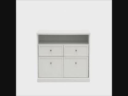 Teknik Office Craft Storage Cabinet in a White Finish with Four Easy Glide Drawers