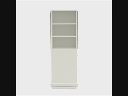 Teknik Office Craft Tower in White Finish with swivel base for easy access to storage spaces on all sides