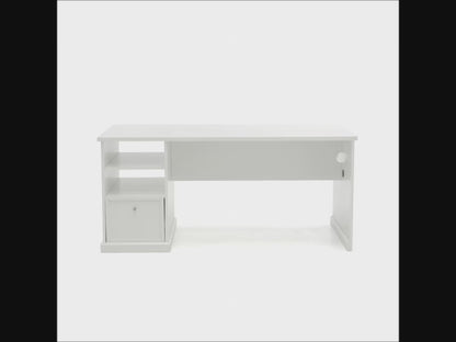 Teknik Office Craft Desk / Table in White Finish with Two Drawers